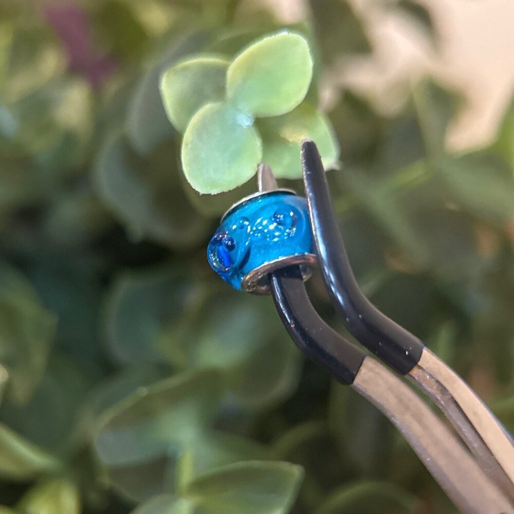 Silver 925 Swirl Dot Murano Glass Charm - Picture 5 of 6